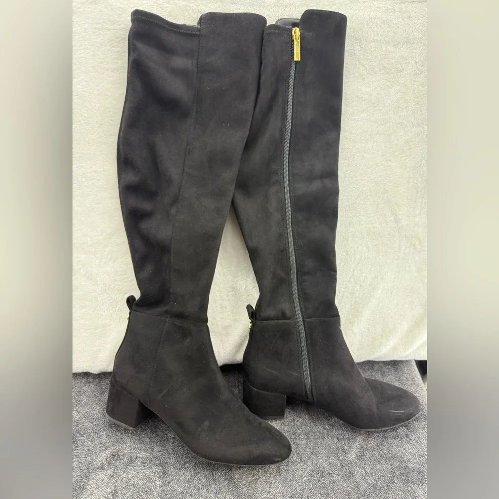 Michael Kors Women's Braden Black Knee-High Boots size 7 suede block heel